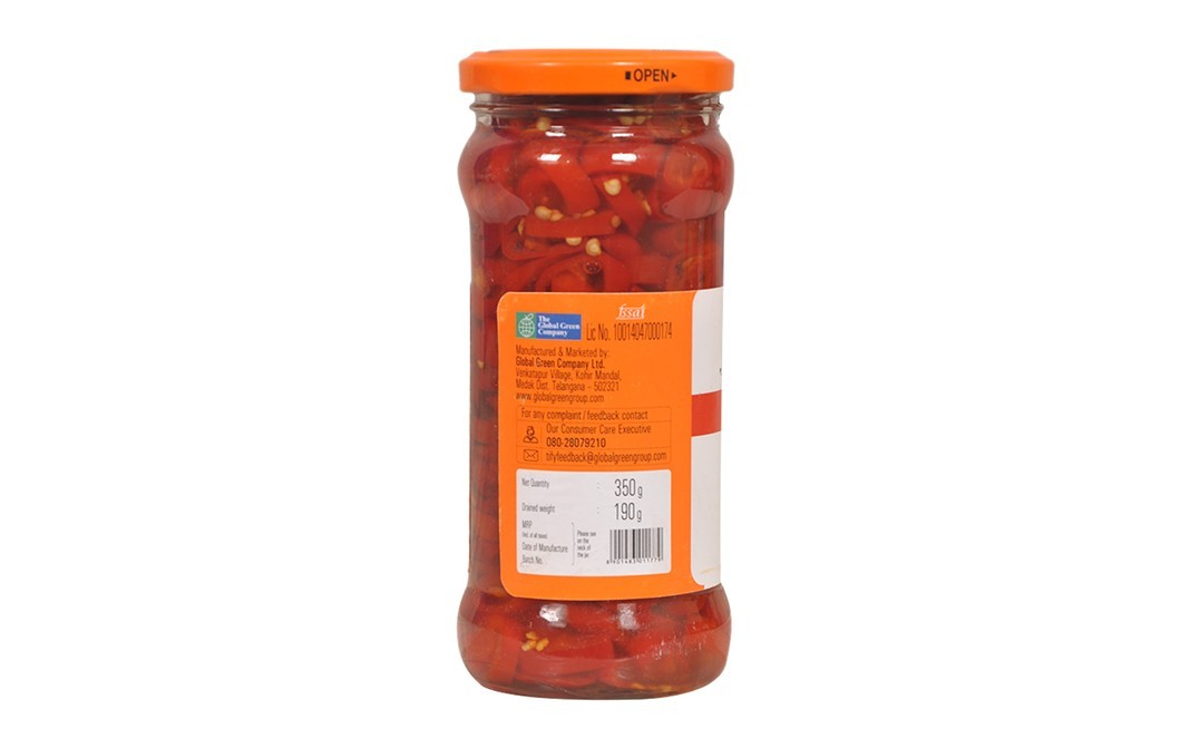 Tify Red Paprika Slices Processed with Vinegar   Glass Jar  350 grams